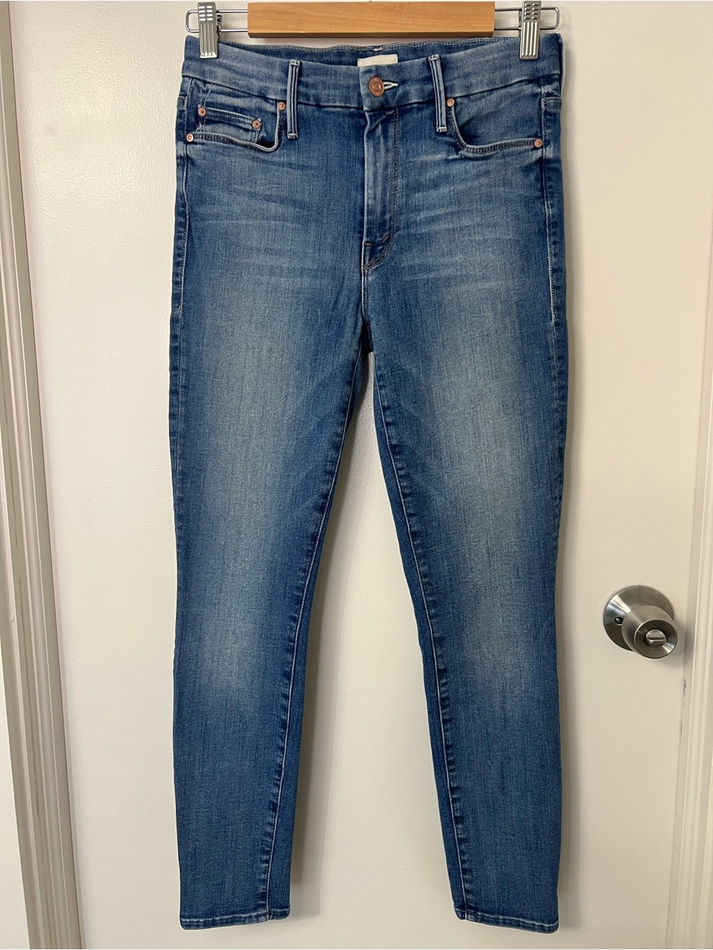 MOTHER The Looker Crop Skinny Jeans Make Me High Waisted Denim Mom Jeans Career